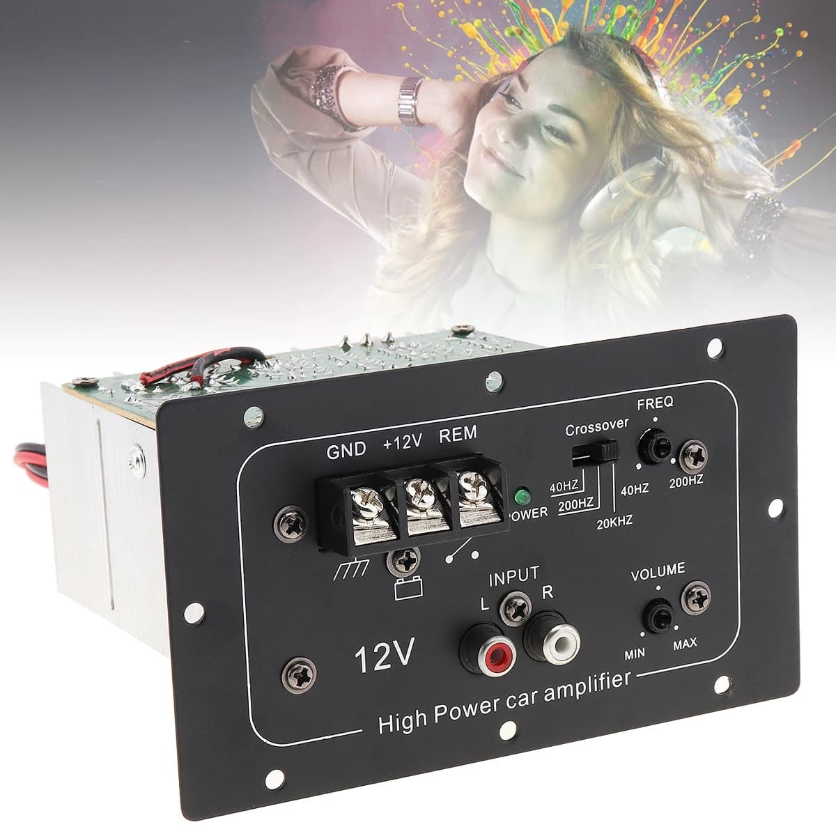 Panneau d'amplificateur de voiture 12V 150W, basse noire, puissant, Audio de voiture, panneau d'amplification haute puissance pour voiture de 6 8 10 pouces