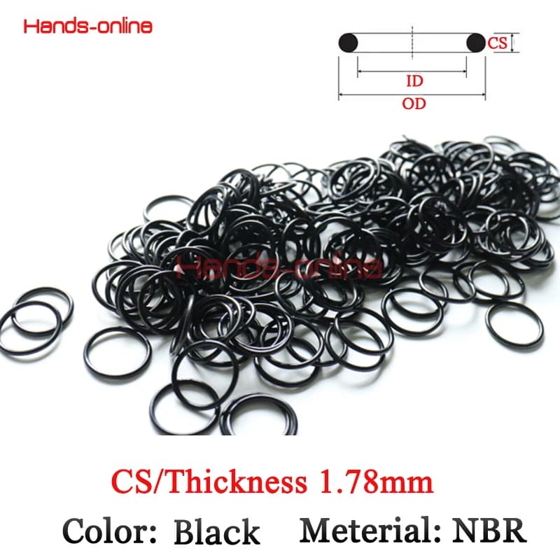 Épaisseur/CS 1.78 AS568 004-050 noir NBR caoutchouc joint torique joint torique joint d'étanchéité rondelle d'huile joints orings