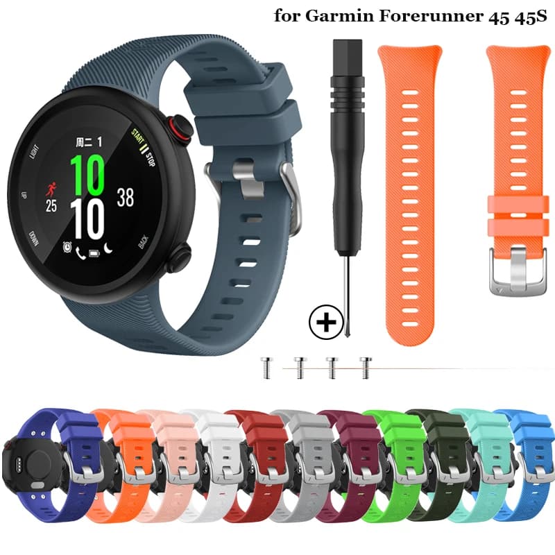 Bracelet de montre en Silicone pour Garmin Forerunner 45 45s, Bracelet de Sport, à la mode, de remplacement pour Forerunner 45 Correa