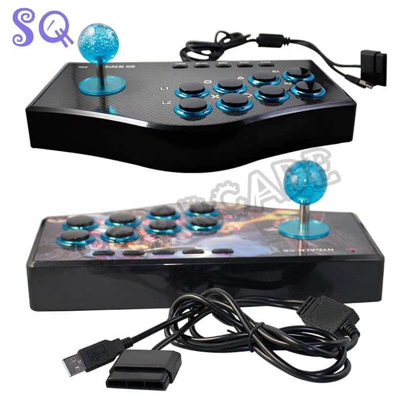 NingStick-Joystick USB d'arcade pour Android Smart TV et console PC/PS2/PS3, prise en charge de 2 versions ultérieures avec câble de 1.8 m