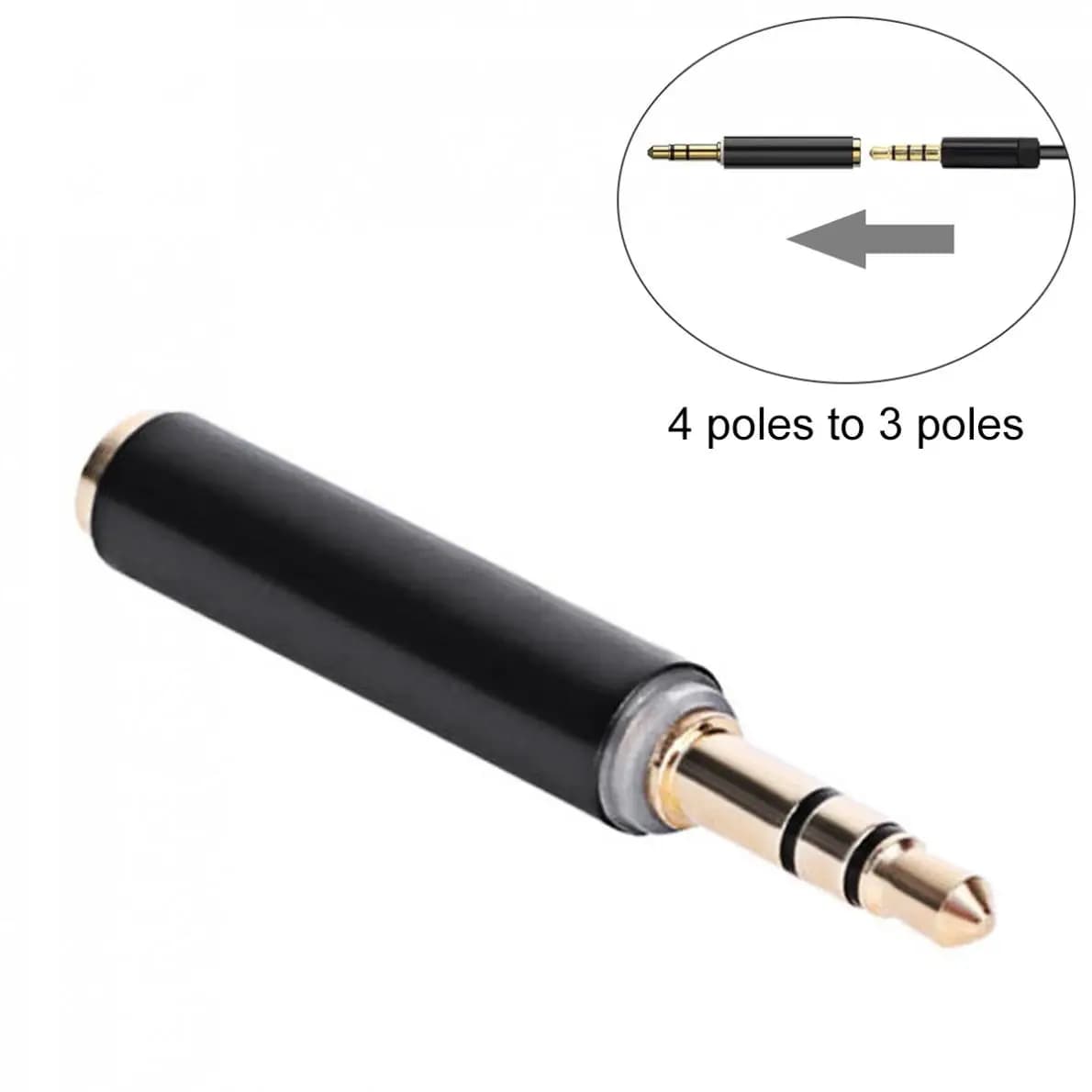 Adaptateur plaqué or 3,5 mm TRS mâle vers femelle TRRS, connecteur audio stéréo, adaptateur 3,5 mm 3 pôles mâle vers 3,5 mm 4 pôles femelle