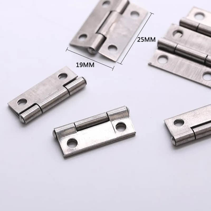 Charnière de meuble en acier inoxydable, adaptée aux portes, 3A, longueur d'environ 25mm, largeur 19mm, épaisseur 0.9mm, petit, 1 po, 20 pièces