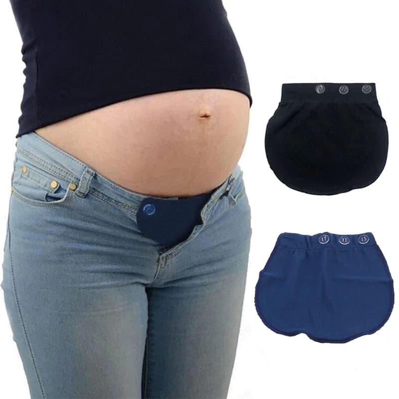 Pantalon élastique doux et réglable pour femmes, ceinture de grossesse, pantalon de maternité ample avec bouton pour la mère