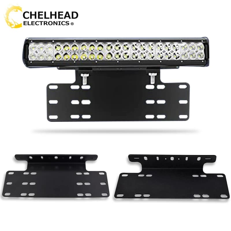 Support Universel de Plaque d'Immatriculation Avant et Arrière de Voiture, Barre LED, Éclairage de Travail, Cadres