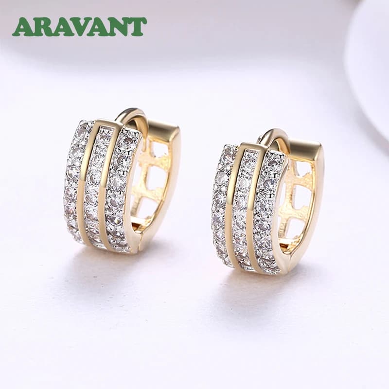 Aravant 925 argent 15MM or 18K petites boucles d'oreilles pour les femmes bijoux de charme de mode