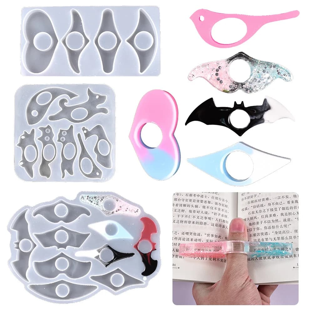 Moule en Silicone miroir cristal, bricolage, multi-styles, outils de lecture d'anneaux de livre, moule d'anneaux pour la fabrication de bijoux