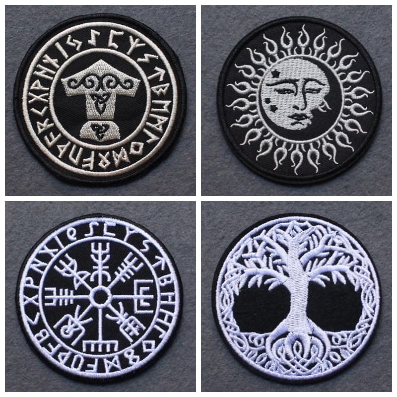 Patch Viking brodé sur vêtements, patchs pour vêtements, Runes, Badges, pour vêtements, bricolage, Punk, rayures, décor