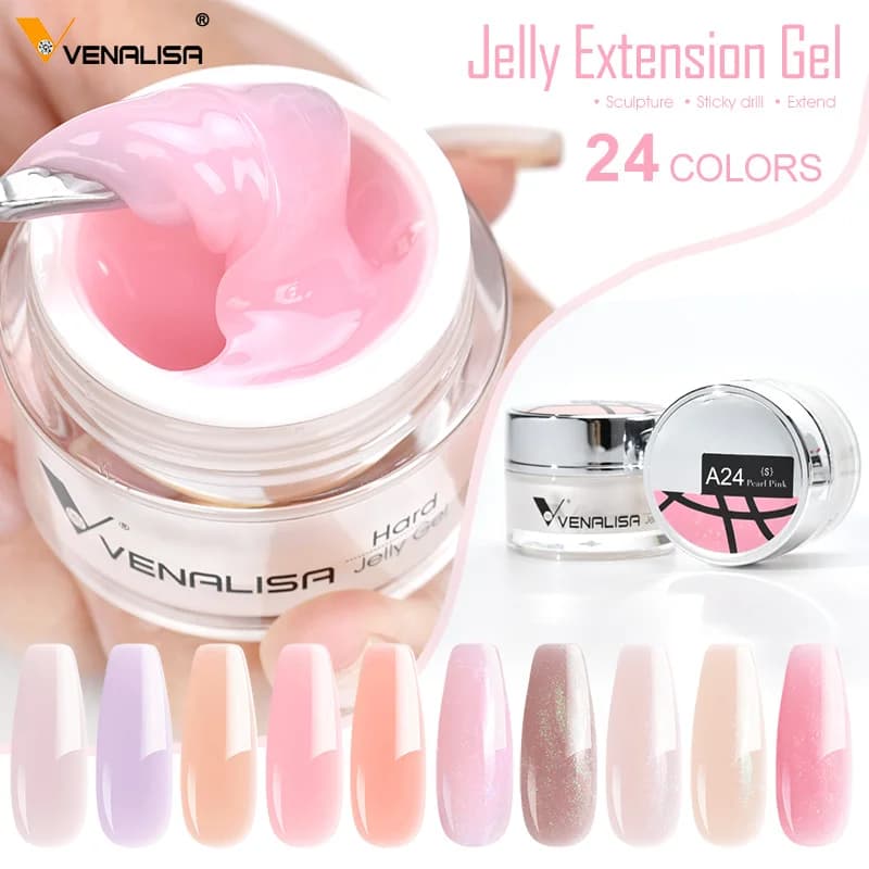 Venalisa-Gel pour extensions d'ongles, Gel pour extensions d'ongles, 24 couleurs, Camouflage naturel, fibre, Galaxy, paillettes, 15ml
