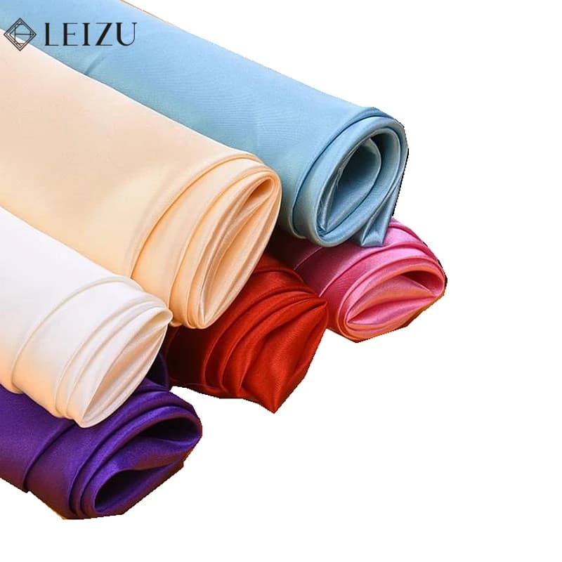 Tissu Satin 100% Polyester bon marché, 0.5m/1m, au mètre, pour coudre des robes, décoration de fête de mariage, Textile de maison, accessoires en tissu