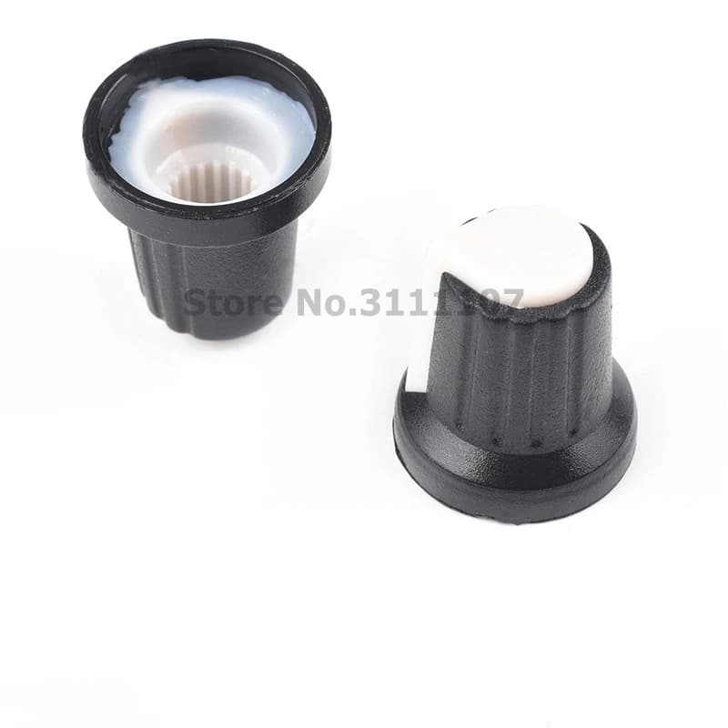 5 ensembles WH148 1K 10K 20K 50K 100K 500K Ohm 15mm 3 broches résistance de potentiomètre rotatif conique linéaire pour Arduino avec capuchon blanc AG2
