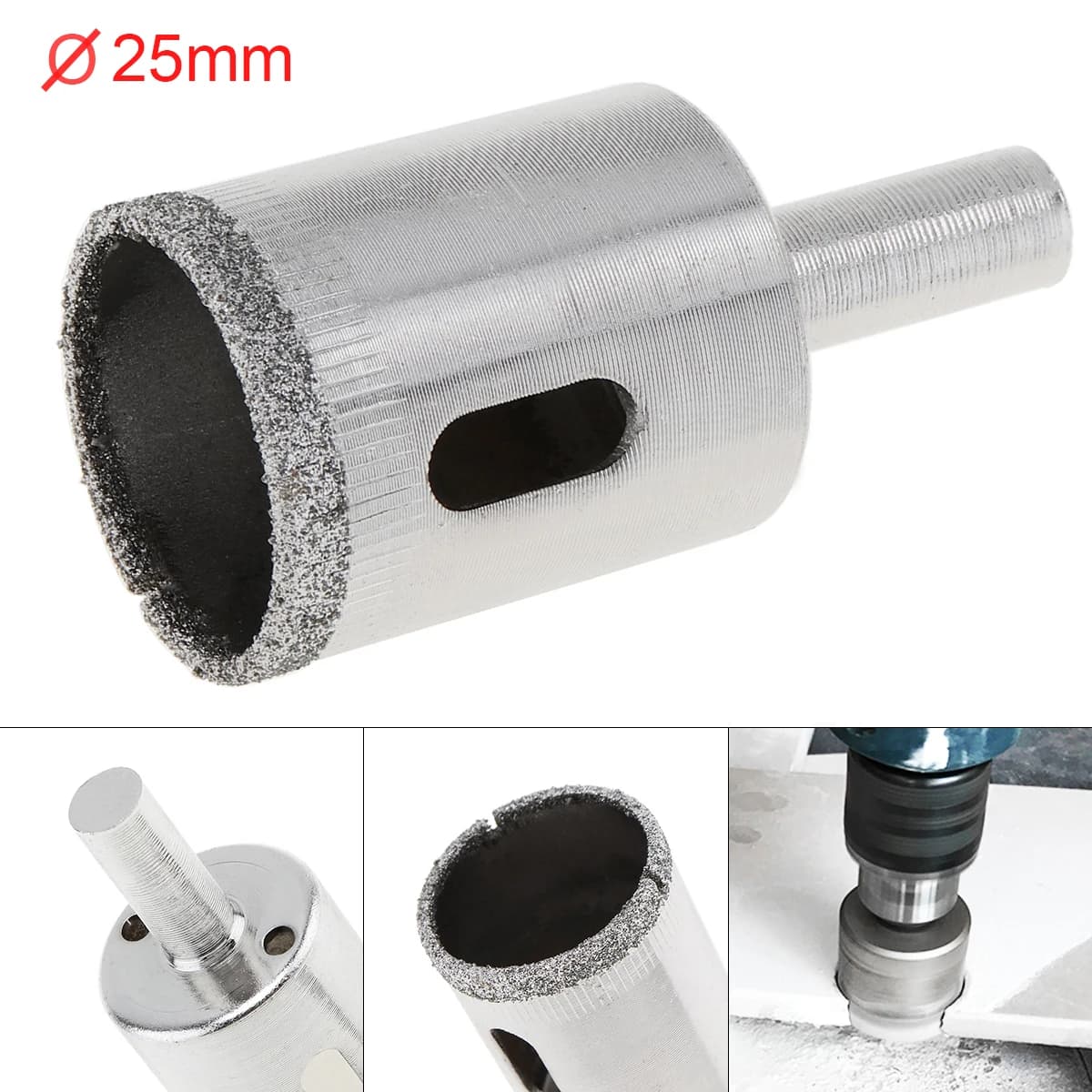 1 pièce, Kit d'outils de perçage avec scie cloche en alliage métallique à revêtement diamanté, ouvre-trou pour verre, carrelage et céramique