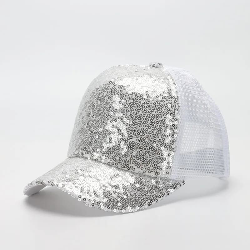Casquette en maille ajustable Deepom pour enfants - Casquette de baseball pour filles et garçons, idéale pour les activités sportives parent-enfant en extérieur, spectacles de danse brillants et mode