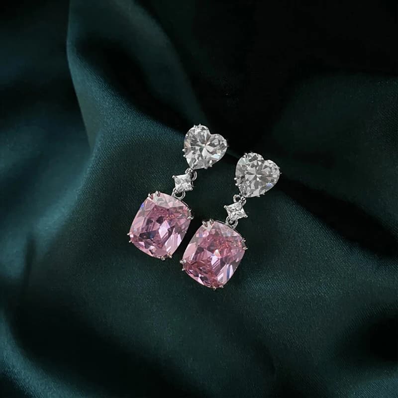 Huretailers-Boucles d'oreilles pendantes pour femmes, Boucles d'oreilles géométriques, Cubic Conia, Accessoires de fiançailles de mariage, Bijoux élégants pour femmes, Nouveau