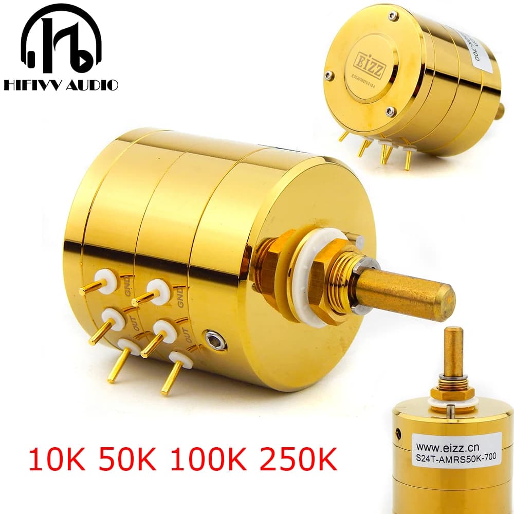 Interrupteur de potentiomètre EIZZ haute précision 2.0CH, 24 étapes, 10K 25K 50K 100K 250K