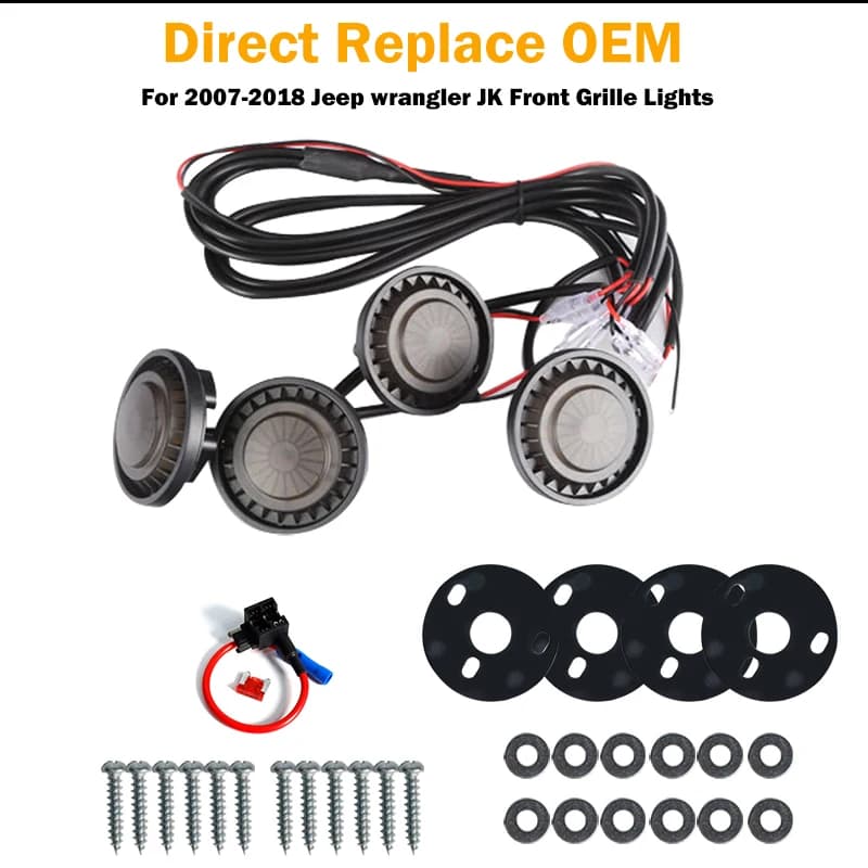 IJDM-Éclairage de calandre avant DRL, 6000K, blanc/ambre, 12V, pour Jeep Wrangler JK JKU Pro 2007-2018