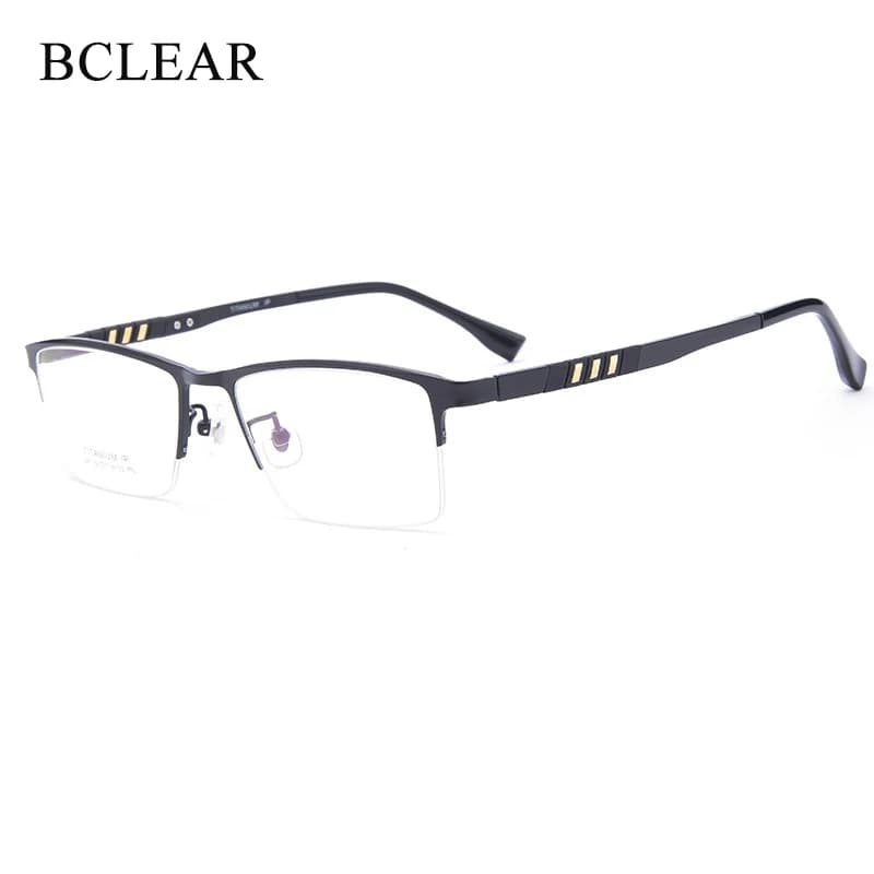 BCLEAR – lunettes de vue à demi-monture en titane pur pour homme, légères et élégantes, ultralégères