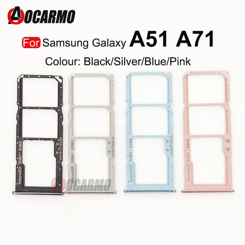 Aocarmo double et unique emplacement pour plateau de carte Sim pour Samsung Galaxy A51 A515F A71 A7150 A715F nouveau support de carte SIM Micro SD remplacement