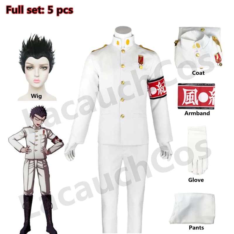 Uniformes de Cosplay Anime Kiyotaka Ishimaru, Costumes de manteau et pantalon Dangan Ronpa, ensembles complets pour garçons, perruques noires, vêtements de cosplay d'halloween