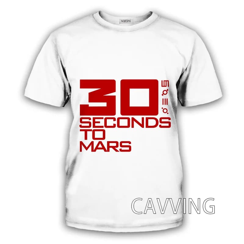 T-shirts décontractés Hip Hop Harajuku pour hommes et femmes, impression 3D de 30 secondes vers Mars, vêtements T01