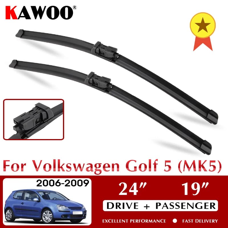 KAWOO – balai d'essuie-glace avant de voiture, lave-glace pour pare-brise de VW Golf 5 V MK5 2006 – 2009 LHD RHD 24 "+ 19"