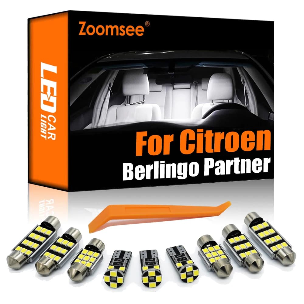 Zoomsee – lampe de toit intérieur pour citroën Berlingo, pour Peugeot Partner B9 K9 tipee 1996 à 2020 + Canbus Auto, lampe de carte