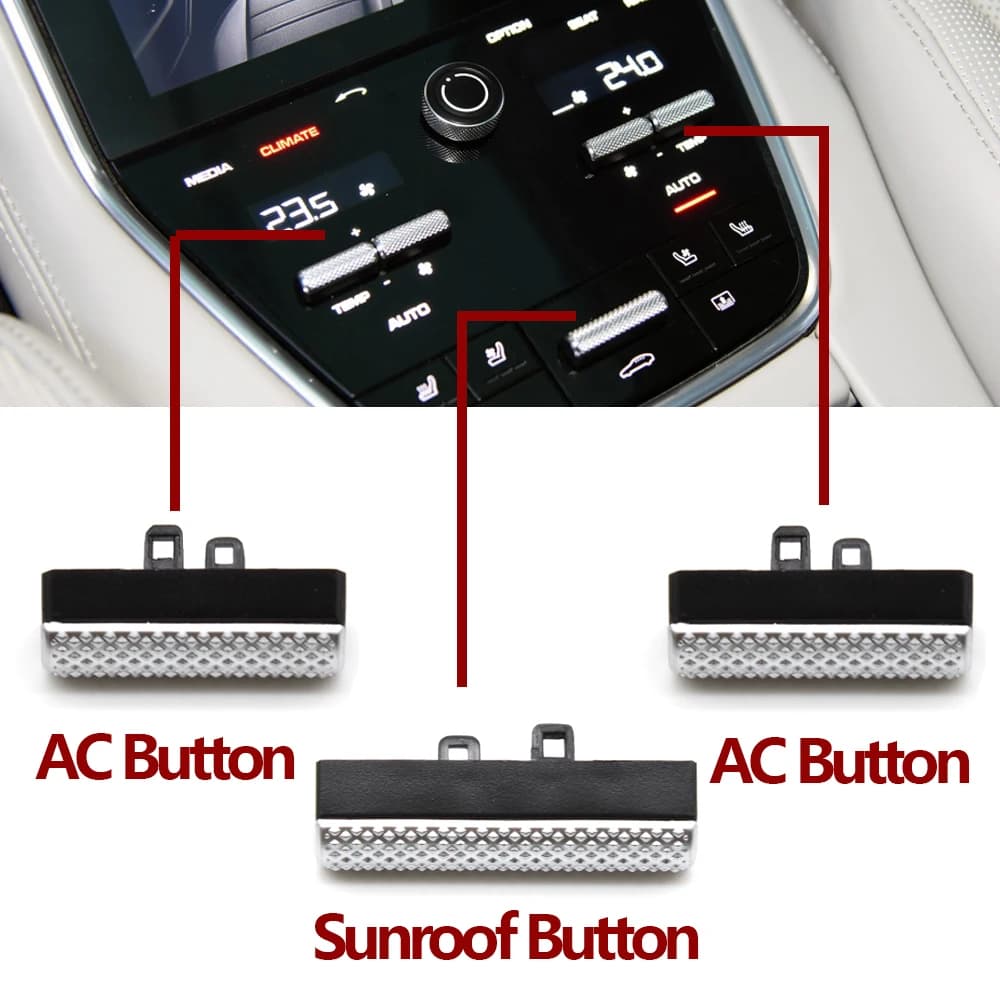 Console centrale intérieure de voiture, bouton de contrôle de température AC, interrupteur de toit ouvrant, remplacement poussoir pour Porsche Cayenne Panamera 2017 – 2021