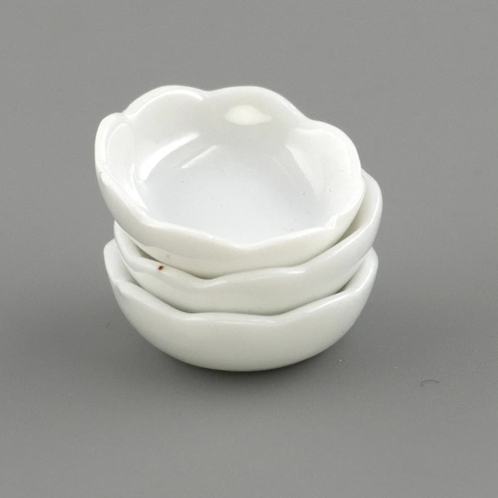 Accessoires miniatures pour maison de poupée 1/12, 3 pièces, Mini assiette en céramique, Simulation de disque de cuisine, modèle pour décoration de maison de poupée ob11