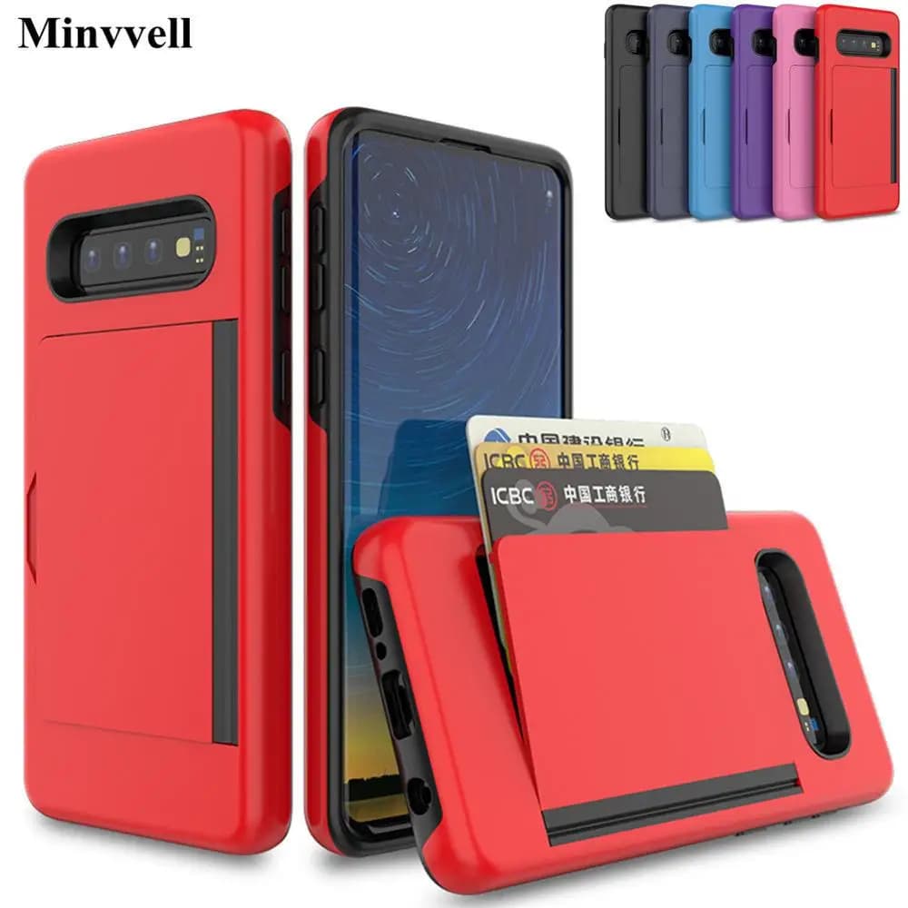Porte-cartes de visite couleur bonbon, pour Samsung Galaxy S10 5G S10Plus S10E A20 A30 A50 S10 + Fundas Capa