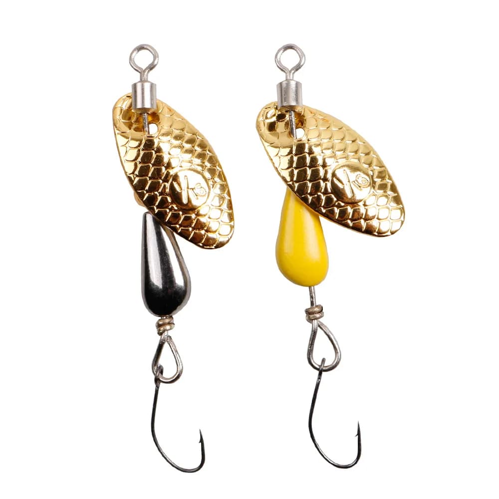 Leurre de pêche avec cuillère rotative, appât Élà paillettes métalliques, wobblers à crochet unique, bar, truite, perche, 5.5cm, 2.8g, 1 à 5 pièces