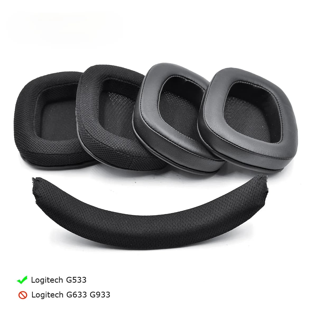 Coussinets d'oreille avec bandeau pour casque de jeu sans fil Logitech G533 G 533