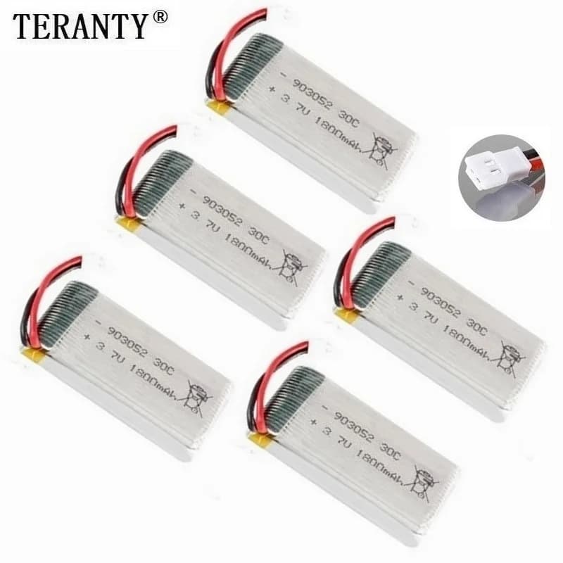 Batterie Lipo 3.7v 1800mAh améliorée pour KY601S SYMA X5 X5S X5C X5SC X5SH X5SW M18 H5P, pièces de rechange pour quadricoptère RC