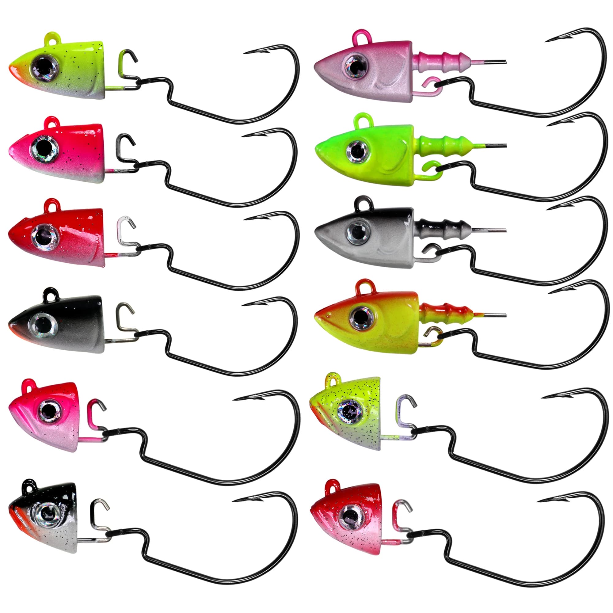 QualyQualy Jig Head crochets de pêche 10g 12g 25g tête de poisson hameçon doux leurres de pêche Kit de matériel de pêche