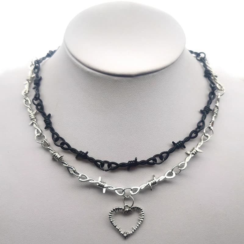Collier ras du cou en fer noir pour femmes, petit arame, Style Hip-hop gothique Punk, fil de fer barbelé, chaîne d'épines, cadeaux