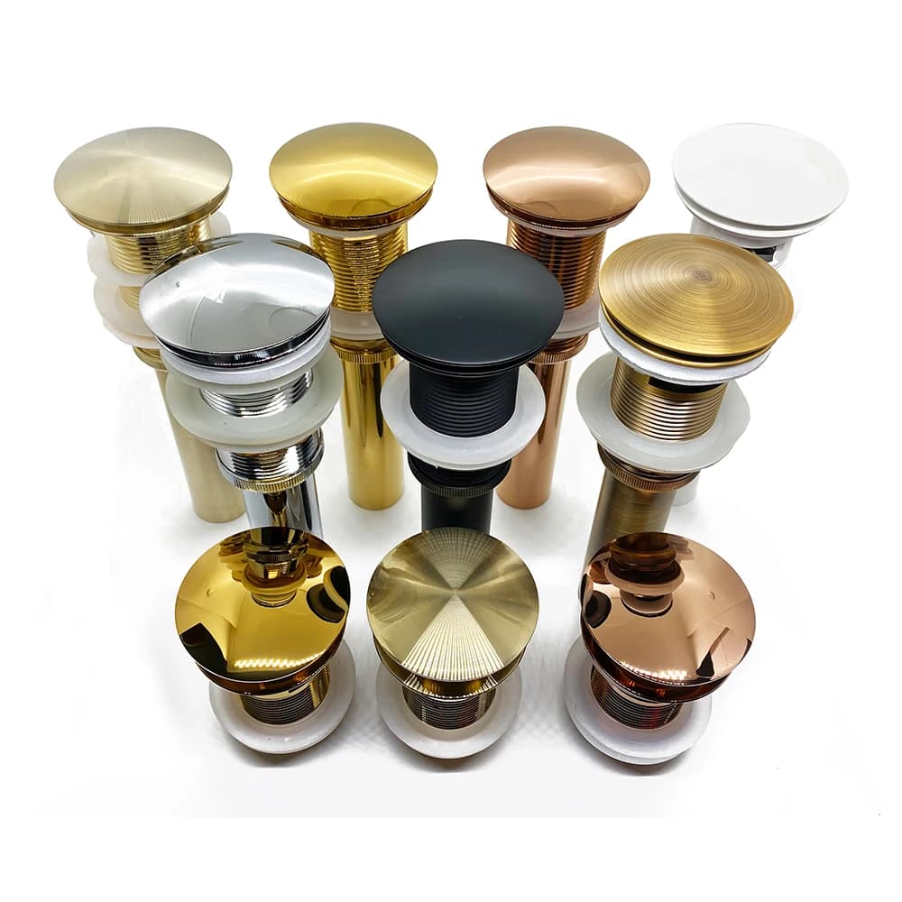 Valve de lavabo, filtre de vidange Pop-Up pour salle de bains moderne, accessoire d'évier, ensemble en laiton, bouchon de vidange de lavabo en laiton chromé noir