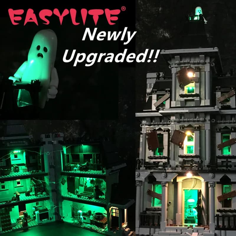 Ensemble d'éclairage LED pour maison hantée Monster Fighter 10228, bloc de construction en brique Compatible avec Kit de lampe 16007, sans modèle
