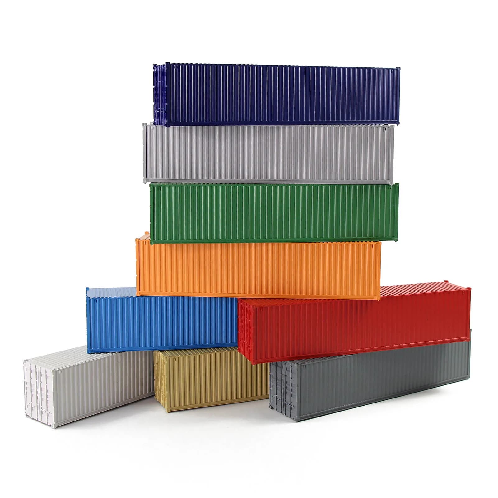 Conteneur d'expédition vierge, échelle HO 1:87 40 pieds, modèle de Trains, boîte de chargement, sans impression, couleur Pure C8740, 9 pièces