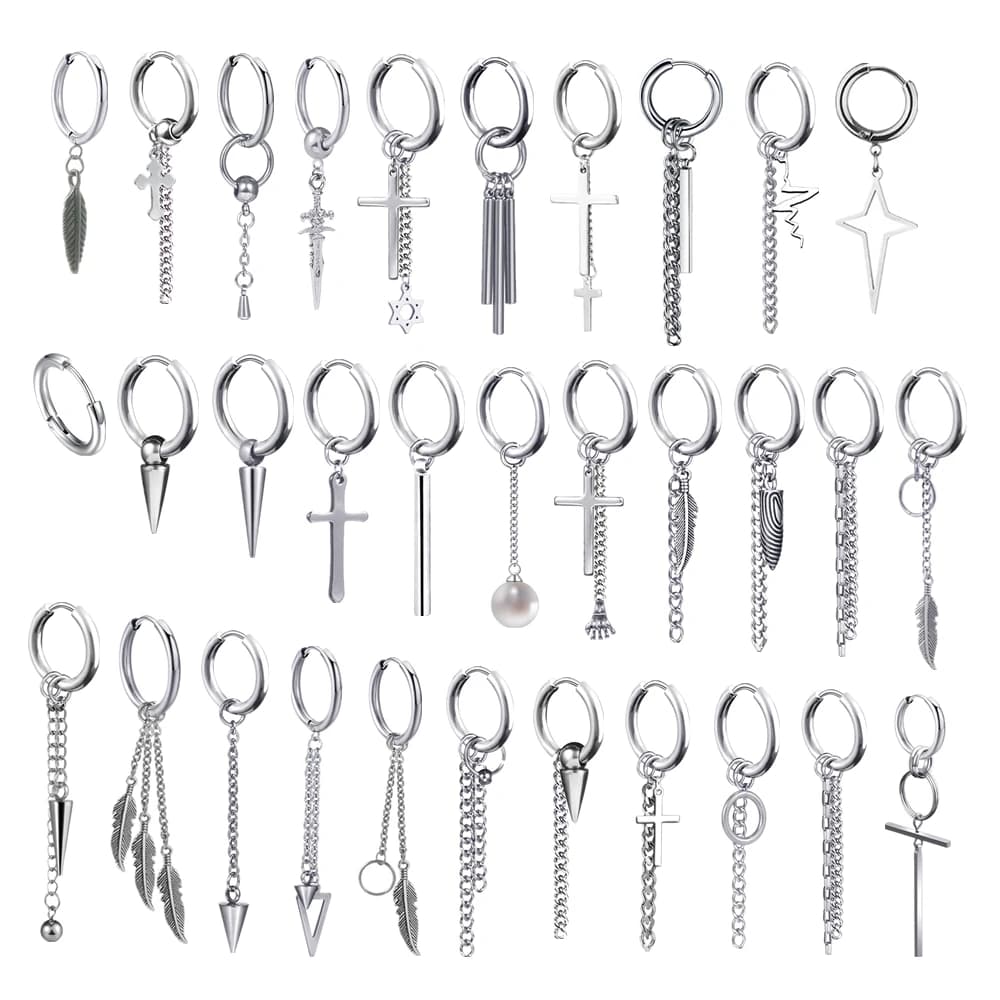 Boucles d'oreilles Punk à chaîne en acier inoxydable pour femmes et hommes, Pendants goth-pop Hip Hop, accessoires de bijoux, nouvelle collection 2021