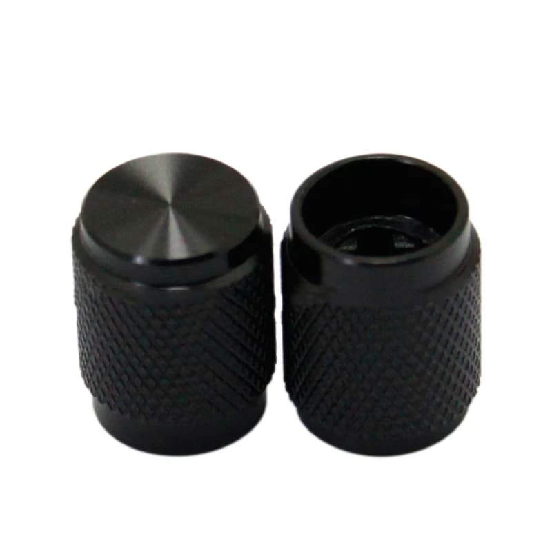 Pommeau de potentiomètre en aluminium et plastique, 2 pièces, bouton de Volume de voiture, amplificateur de puissance, trou de 6mm, axe D 12.5x16mm(dh)