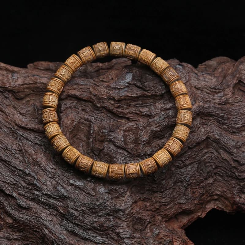 Bracelet en bois de santal naturel, Mantra à Six caractères, roue de prière bouddhiste tibétaine, 8mm 9mm, petit Bracelet de Yoga Zen pour femme