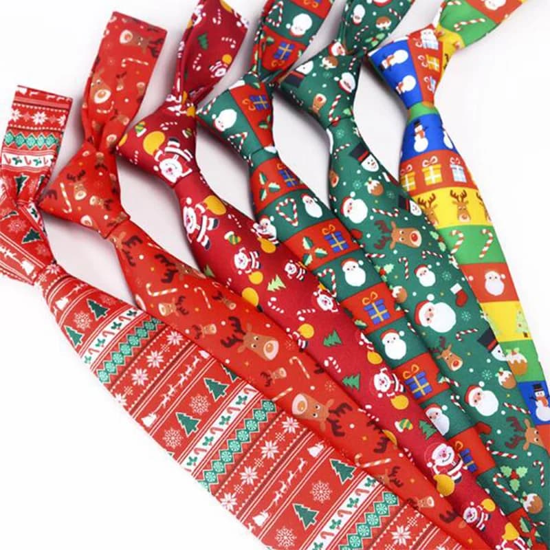 GUSLESON – cravate Jacquard en soie pour homme, couleur noël, 8cm, qualité, cadeau de mariage