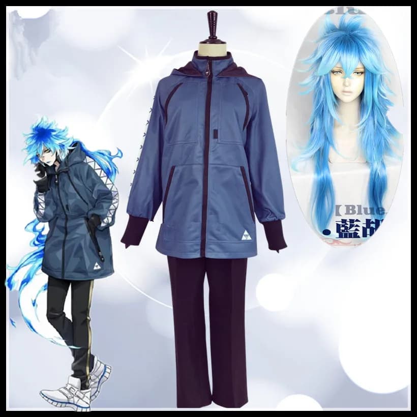 Jeu Twisted-Wonderland Hercules Idia Shroud Cosplay Costume pour hommes et femmes, tenues pour adultes, veste, sweats à capuche bleus, pantalons, vêtements de sport, stock