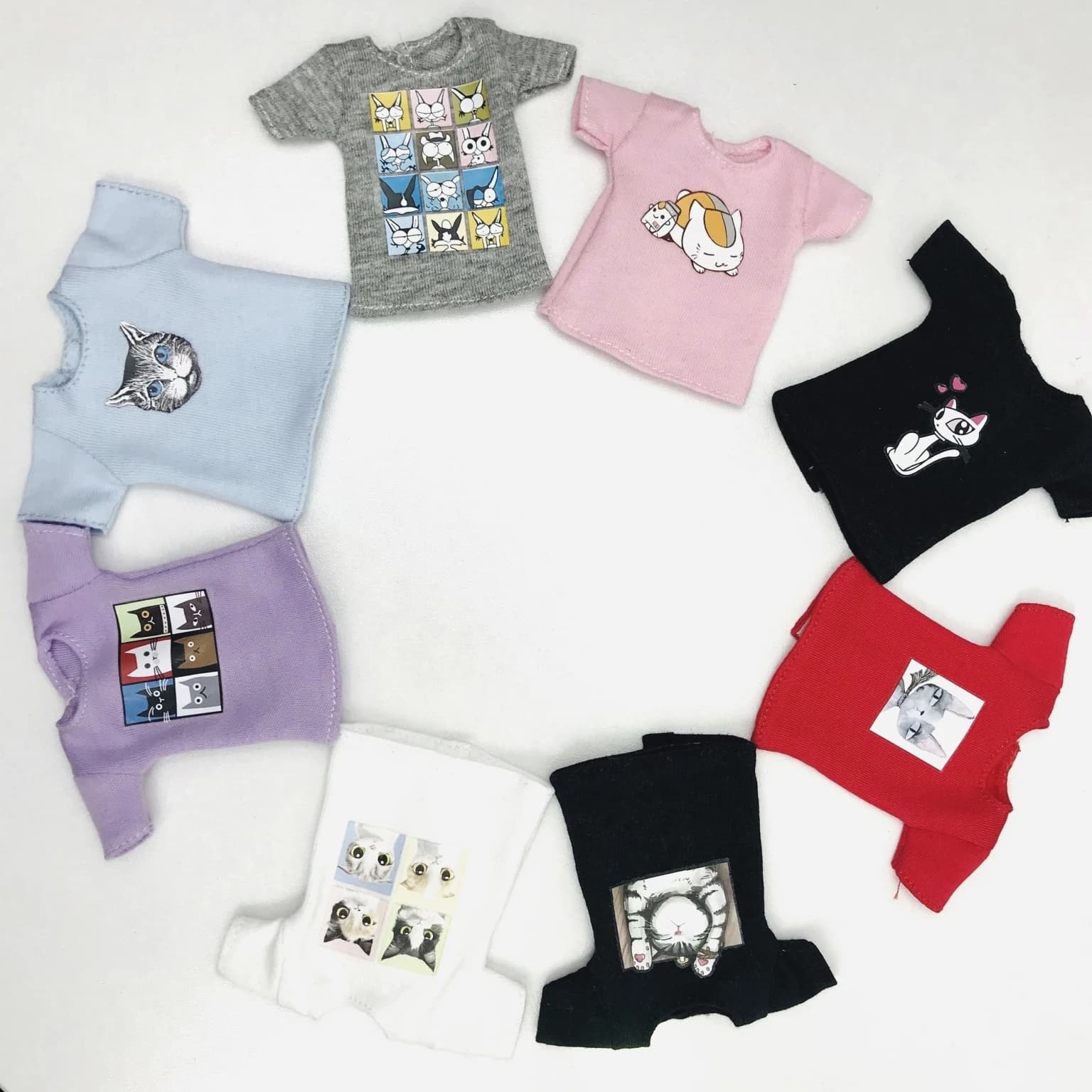 Nouveau T-shirt à motifs d'animaux mignons pour poupées, T-shirt court tendance rose/noir/rouge/blanc pour Blyth, Licca, Azone, vêtements pour poupées 1/6