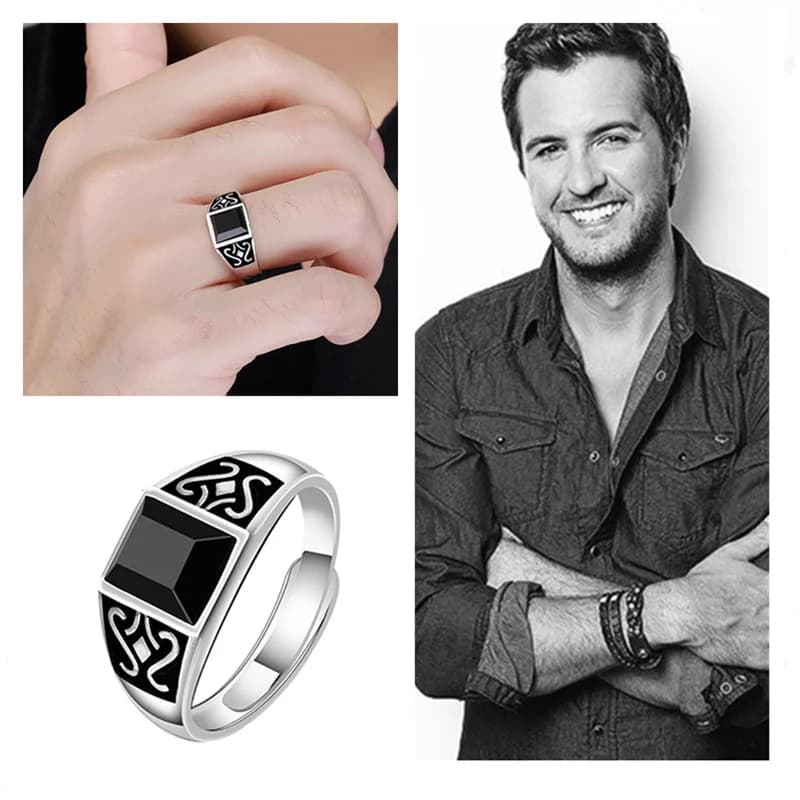 Bague en argent 2024 pour hommes, bijoux tendance, accessoire de doigt réglable, fleur rectangulaire, Bijou en cristal, 925
