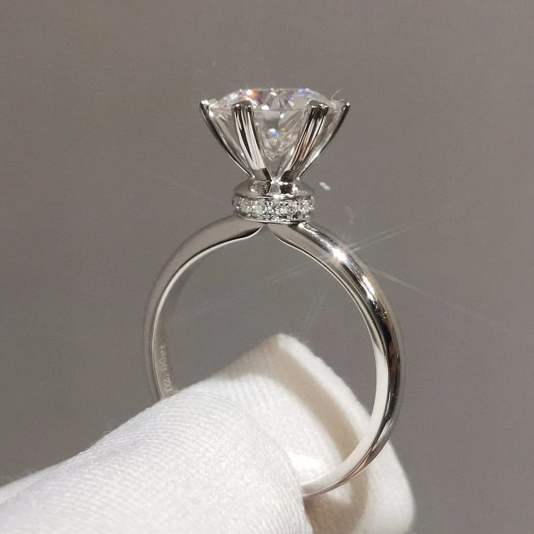 Bague en argent Sterling S925 véritable pour femmes, 2 carats, pierre précieuse Moissanite naturelle blanche, Bizuteria, bijoux en argent 925