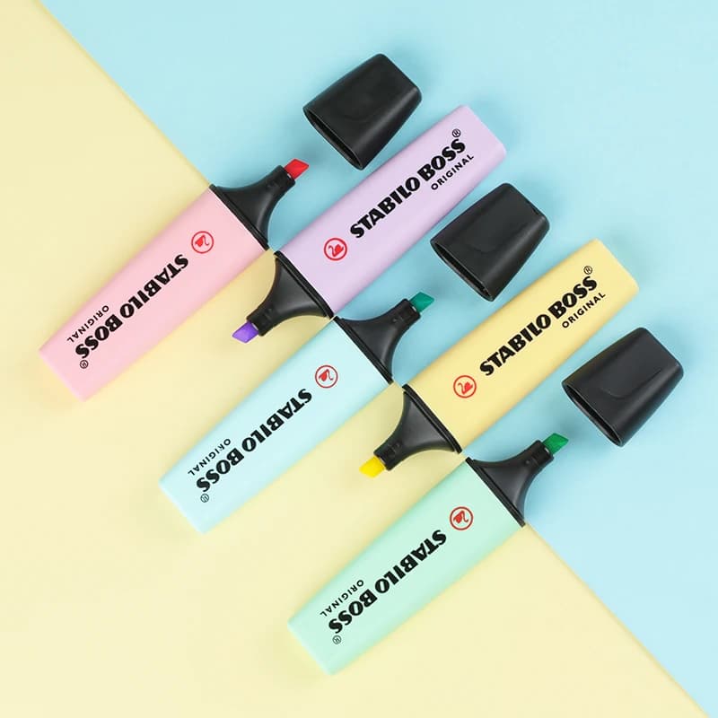 Stylo marqueur de couleur bonbon, 6/9 couleurs, STABILO BOSS Macaron, surligneur, pas facile à sécher, marqueur de trait