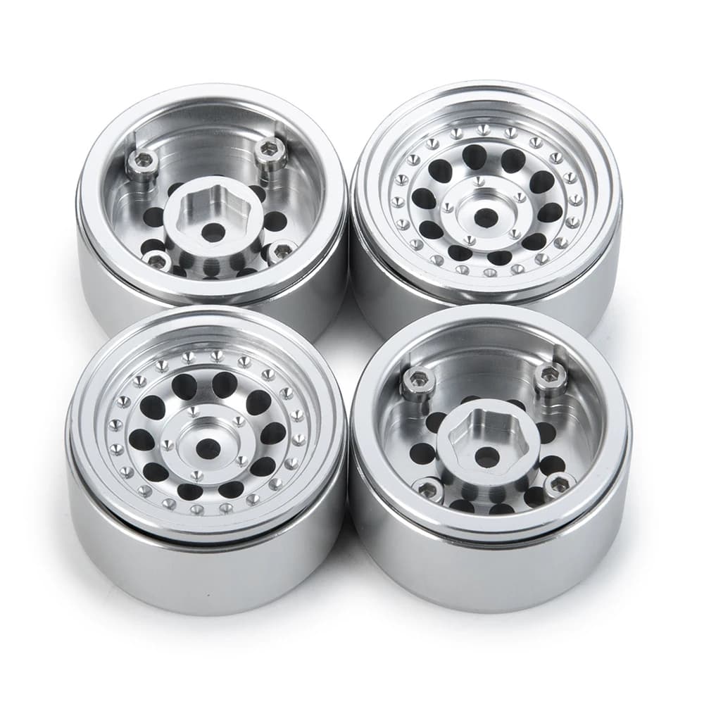 YEAHRUN – jantes de roue à billes en alliage d'aluminium, 1.0 ", 4 pièces, pour Axial 1:24 SCX24 90081 RC, pièces de voiture sur chenilles