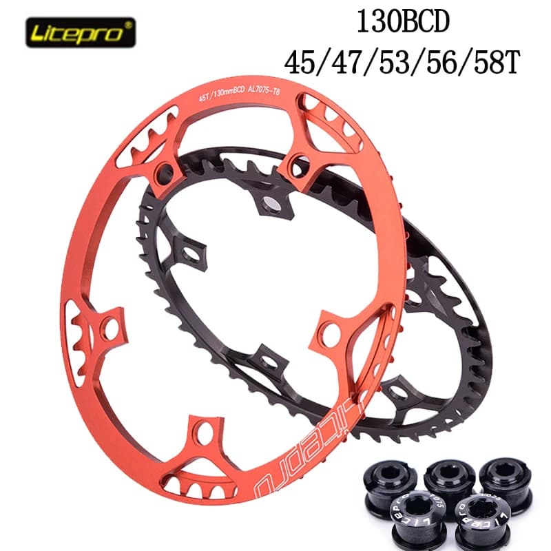 Litepro-Plateau de vélo pliant 130 BCD, 6 vitesses, 7 vitesses, 8/9 vitesses, 45T, 47T, 53T, 56T, 58T, plateau Bmx, manivelle WinterMANO SRAM FSA