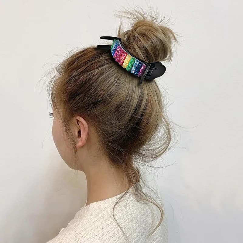 Pinces à cheveux arc-en-ciel coréennes, gros crabes pour queue de cheval, pinces à chignon, épingle à cheveux document bonbon, accessoires de coiffure, cadeaux de mode