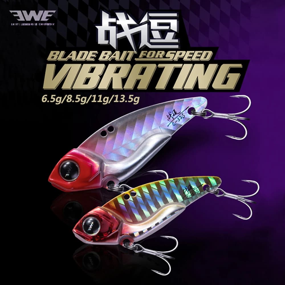 Nouvelle leurre de pêche EWE C40/44/48/52S Blade Bait en métal VIB 6.5/8.5/11/13.5g, leurre vibrant Wobbler pour truite, bar, brochet, perche