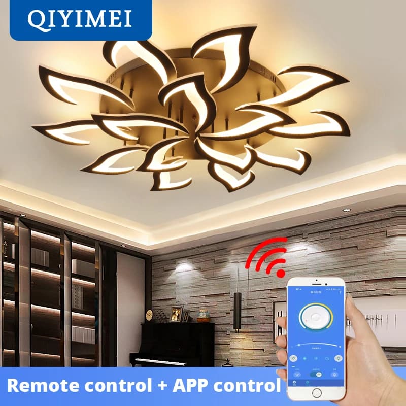 Plafonnier LED en acrylique au design moderne, disponible en noir et en blanc, luminaire décoratif d'intérieur, idéal pour une salle à manger, une chambre à coucher, un loft, un salon ou un bureau